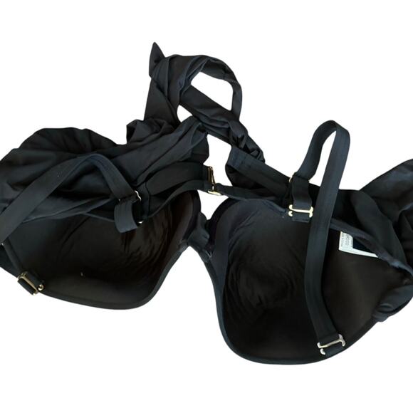 Gabifresh x Swimsuits For All Black Padded Swim Bikini Top 24 D/DD - Picture 2 of 3